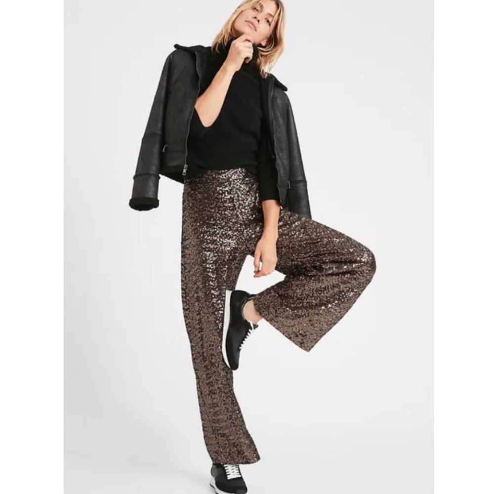 Banana Republic | NWT Gold Full Sequin Trouser Pants